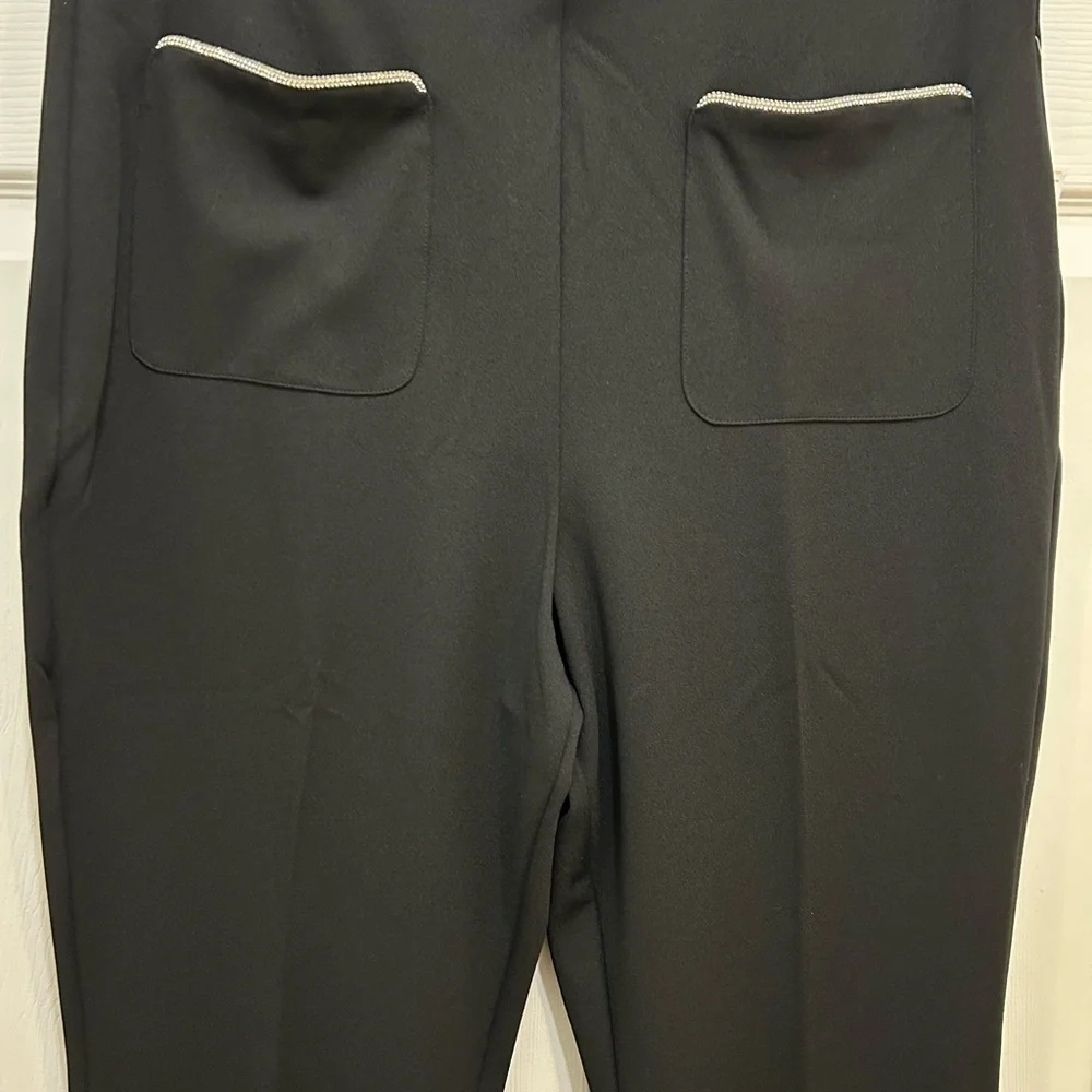Michael Kors Black Women's Trousers with Silver Accents   (New) - Picture 3 of 9
